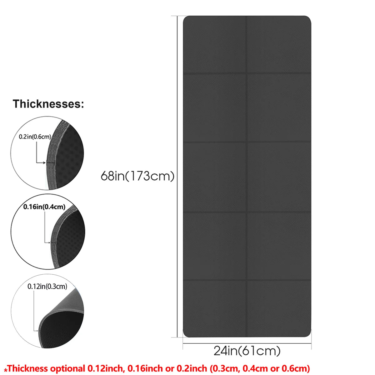 Tapis de yoga & fitness pliable EVA – 173 × 61 cm
