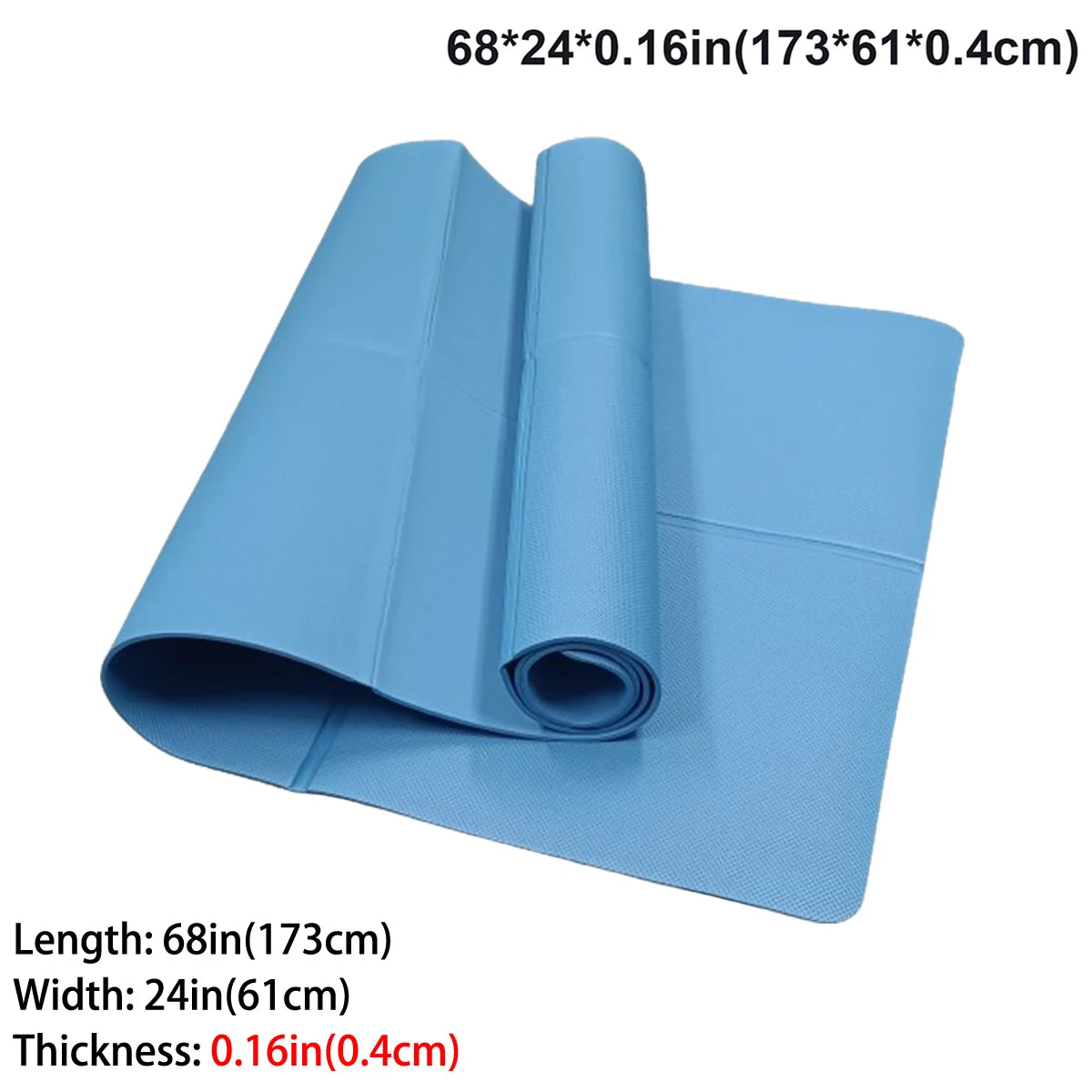 Tapis de yoga & fitness pliable EVA – 173 × 61 cm